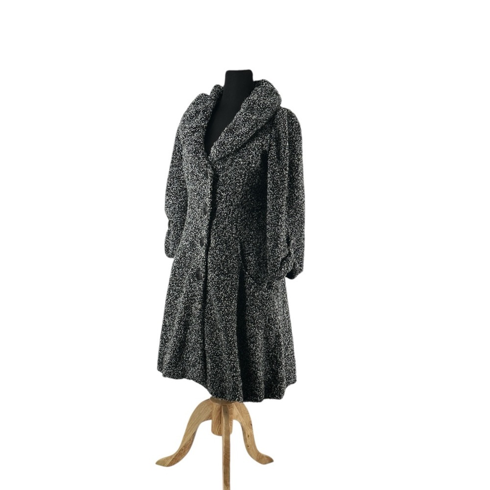 Joseph Ribkoff cardigan salt and pepper boucle coat elegant artsy unique sz 8 - Picture 6 of 8
